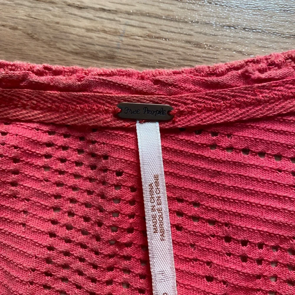 Free People Crochet Knit Short Sleeve Shirt - Picture 7 of 8